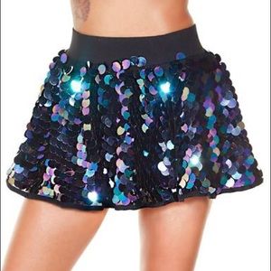Iheartraves party monster skirt in black sequin
